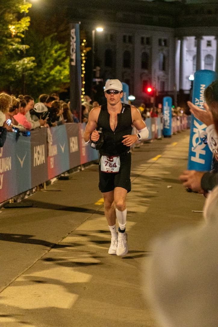 Dylan Cramer finishing Ironman