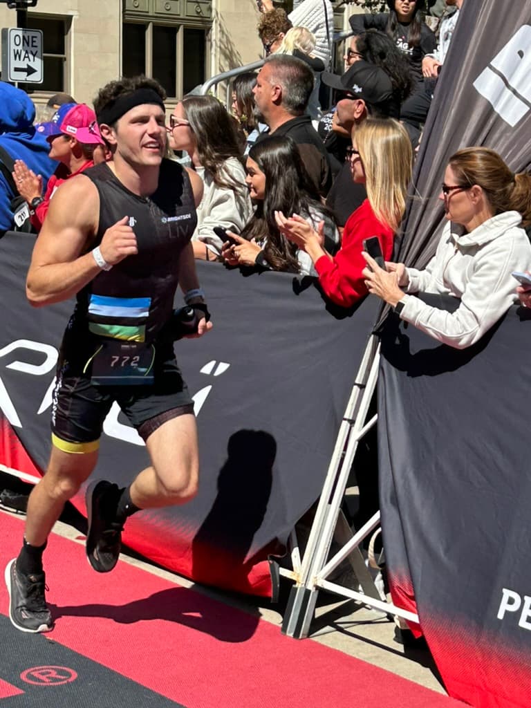 Crossing 70.3 finish line