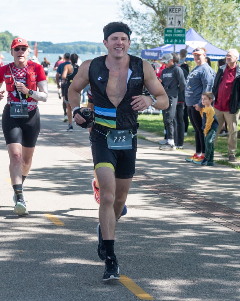 Running lakeside at 70.3