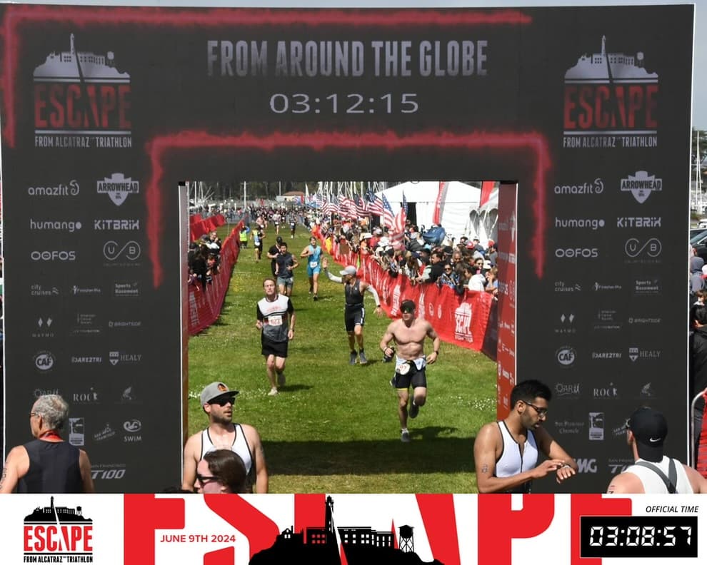 Crossing Escape from Alcatraz finish line