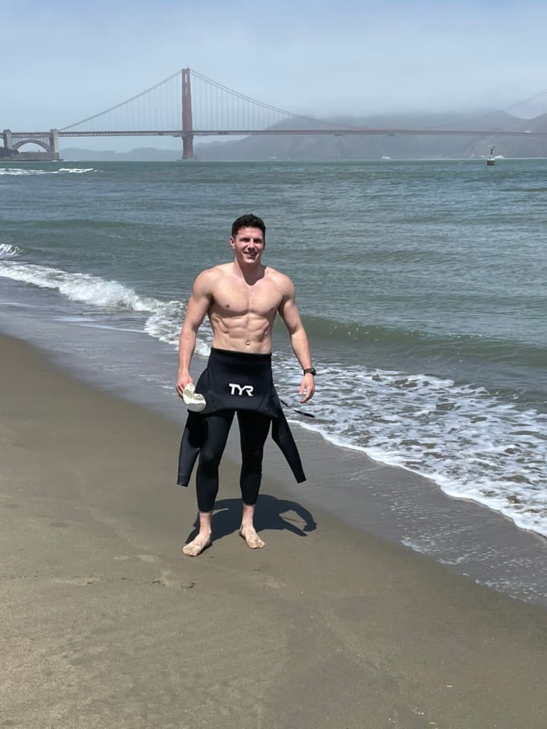 Post-swim at Golden Gate Bridge
