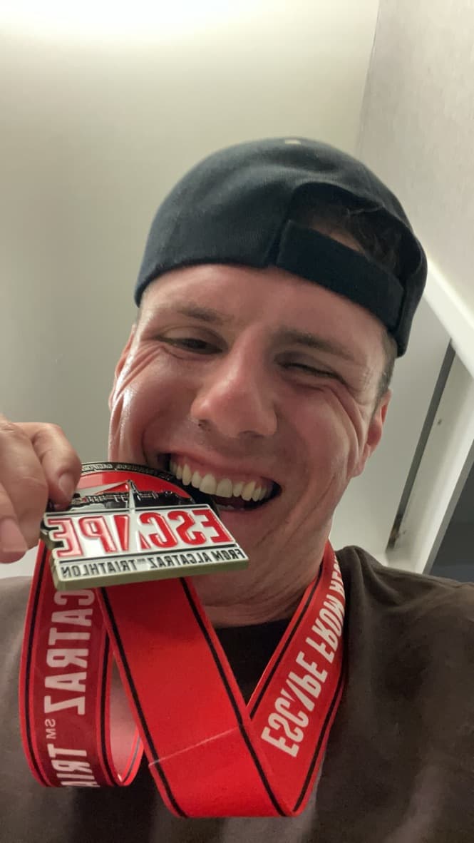 Selfie with Escape from Alcatraz medal