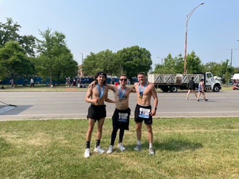 Post-race crew at Chicago Half Marathon