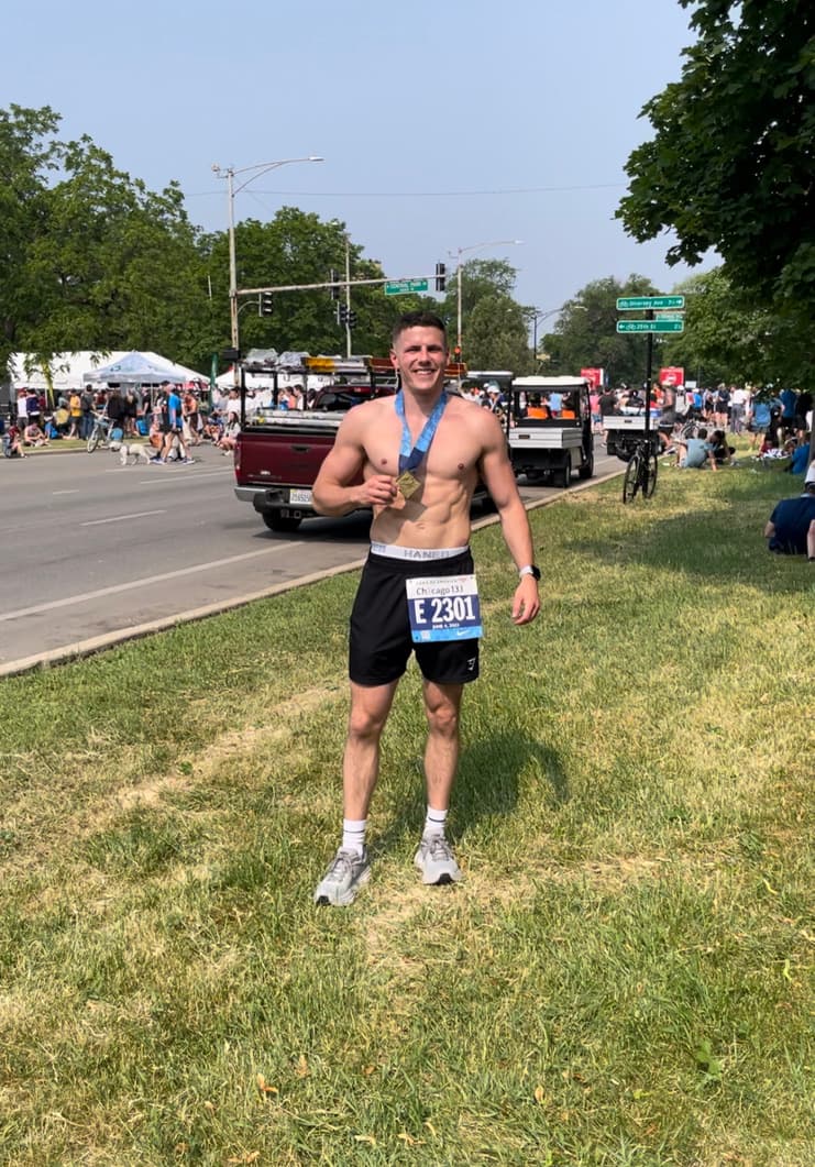 Medal pose at Chicago Half Marathon