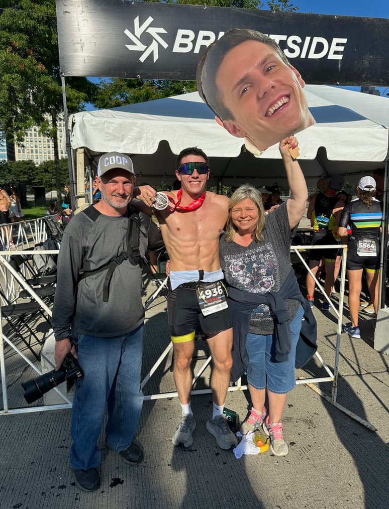 Family with big head cutout at Brightside