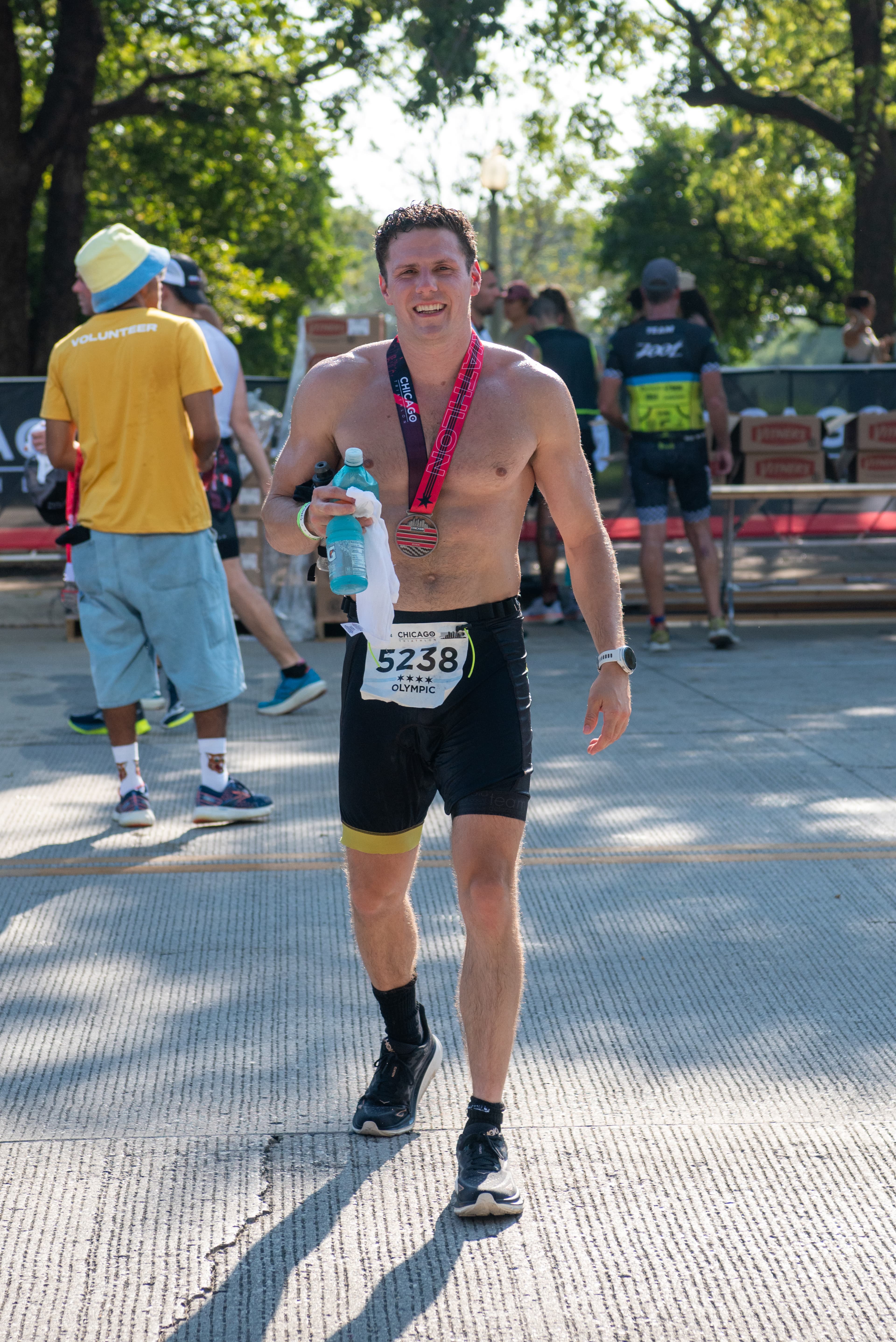 Post-race with Chicago Tri medal