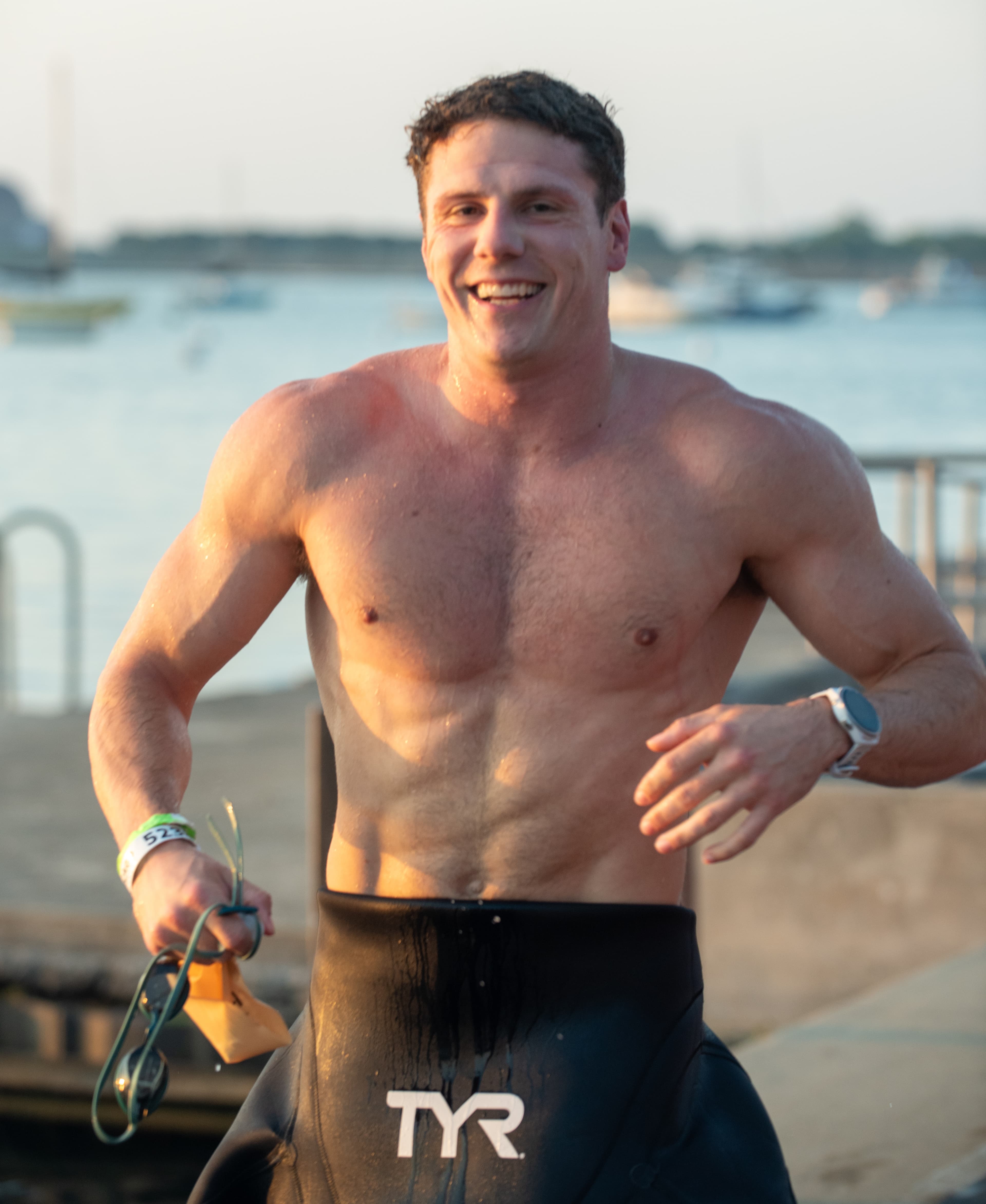 Swim exit at Chicago Triathlon
