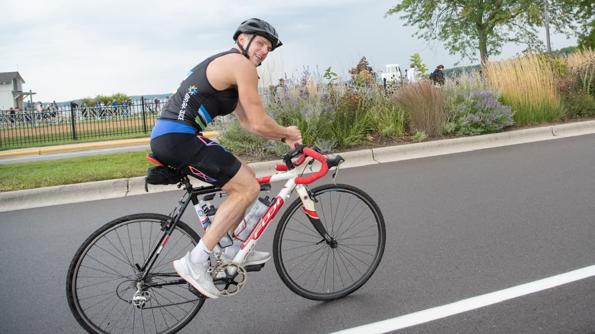 Biking lakeside at Lake Geneva
