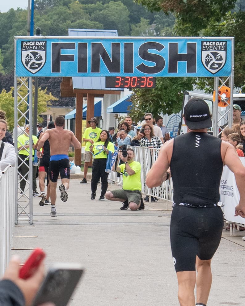 Finish line at Lake Geneva Triathlon