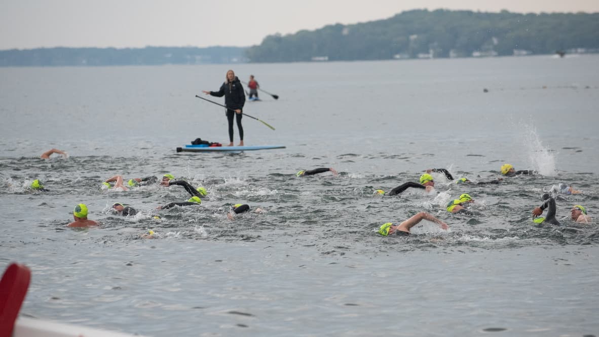 Open water swimming at Lake Geneva