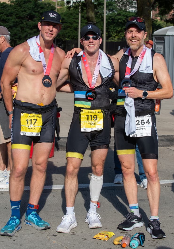 Triathlon friends post-race