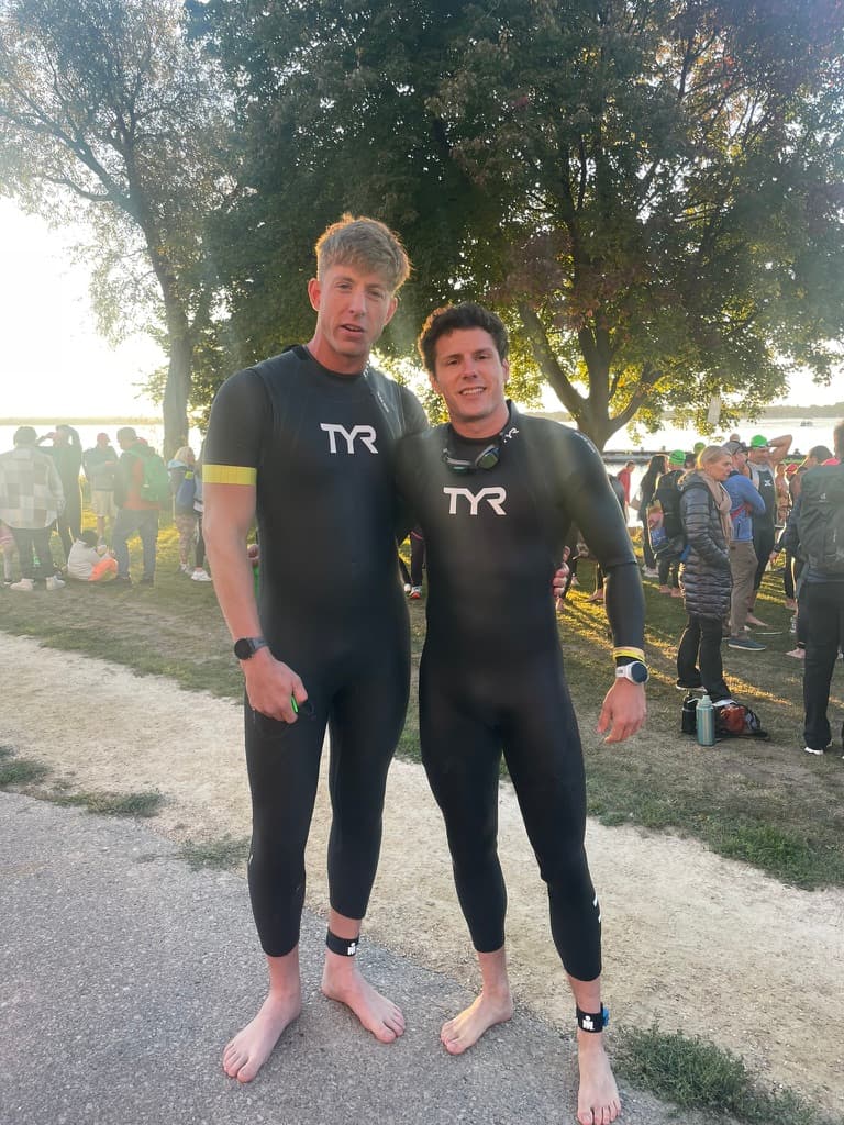 Pre-race with friend